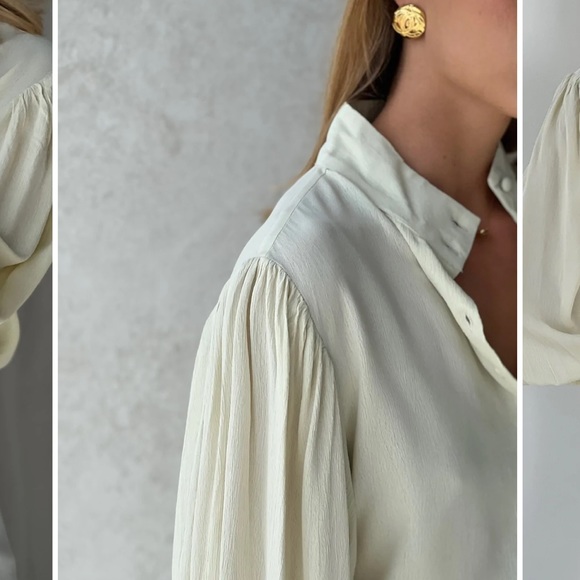 VITA GRACE Ophelia Tie Cuff Blouse | Meadow - Picture 5 of 12